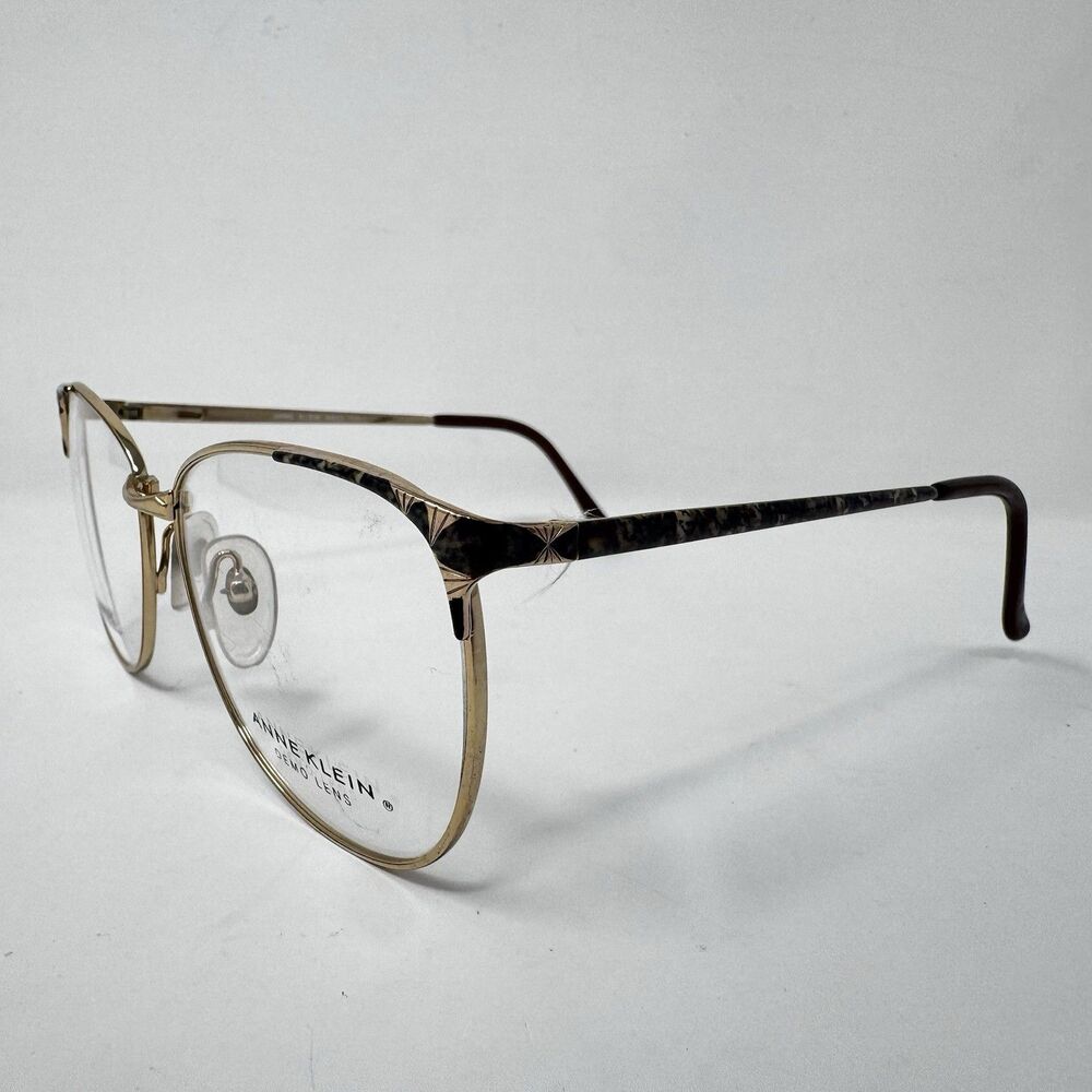 Vintage Anne Klein AK23 022 Gold Brown Eyeglass Frames 56-16-135 Made Japan - Picture 2 of 9